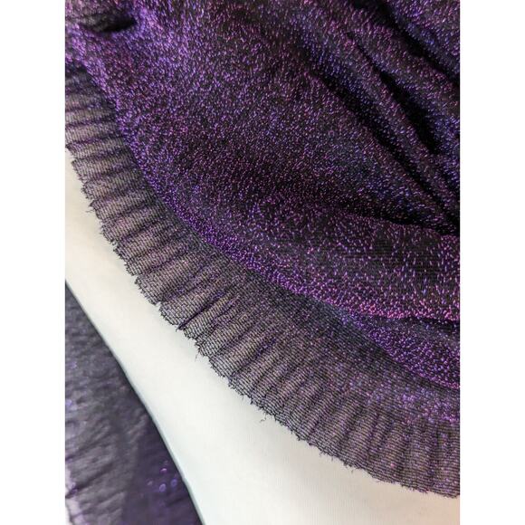 Shawl Wrap Scarf Glistening Purple Thread with Black 16" x 76"See Photos Meas - Picture 7 of 9